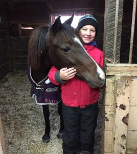 Abby Banis welcoming Amazing Grace to her new home at Sherwood Farm. Photo: Marilyn Lee.