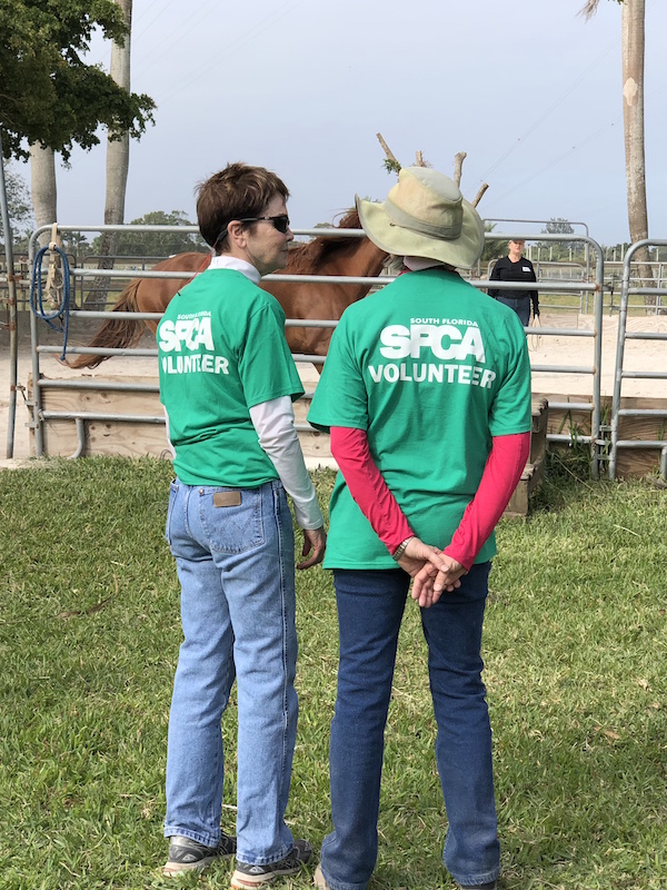 Board member Julie Shelton (left) and longtime volunteer Karen Buckhalt (right).