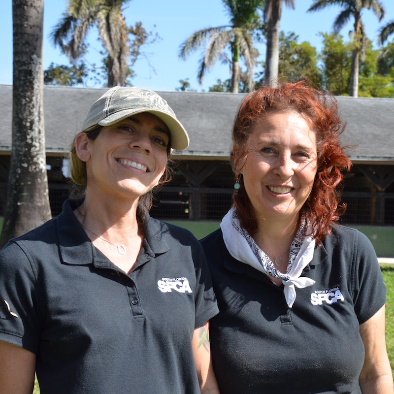 Staff members Monica Leyva (left) and Bridget Haxho (right).